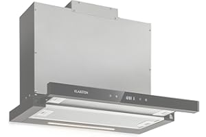 ‎KLARSTEIN Klarstein Mariana Neo 60 Dunstabzugshaube, 60 cm, EEK A, 640 m³/h, Umluft & Abluft, LC-Display, Timer, Touch-Panel, LED, Flachschirmhaube, Teleskophaube, Unterbau-Dunstabzugshaube, Glasfront, schwarz