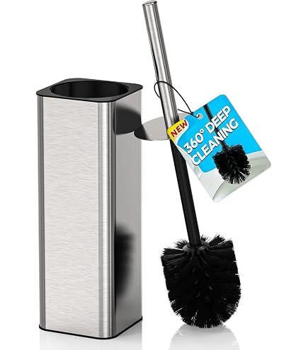FVITA Scopino Per WC Con Supporto Da Parete | Acciaio Inox E Nichel Spazzolato | Design Salvaspazio Con Contenitore Per Gocce