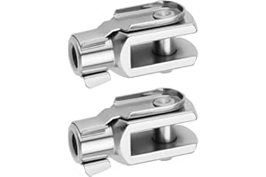 Be In Your Mind Lot de 2 joints filetés M6 x 1 de 32 mm de long pour cylindre d'air, chape, fourche avec goupille à ressort, connecteur en Y en acier zingué pour équipement automatique électronique