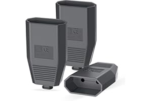 OBLLEMN Eurokupplung Eurokupplung Flach, 3 Stücke Schuko Kupplung, Kupplung 250V/2,5A Eurokupplung Flach Europäische Kopplung Euroflachkupplung Schuko Kupplung Flach Schuko Buchse mit Zugentlastung-Schwarz