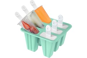 Ice Cream Mould, TAIYUNWEI Ice Lolly Mold FDA Certified Food Grade Silicone Ice Pop Maker, BPA Free Popsicle Molds Set with Sticks and Drip Guards.