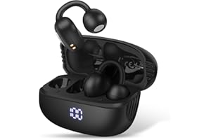 FOBROWN Open Ear Headphones, Clip on Earphones, Wireless Earbuds Bluetooth 5.4, IPX5 Waterproof Bone Conduction Sports Earbuds for Samsung Galaxy S25 Ultra S24 S23 S22 A17 A16 A15 iPhone 17 Air 16 15 Pro Max