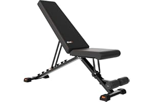 ATIVAFIT Banco de pesas ajustable Bancos de fitness para el entrenamiento de todo el cuerpo Banco inclinado con plegado rápido y ajuste rápido Decline Home Gym
