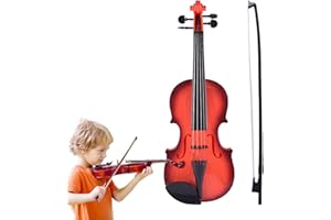 GENÉRICO Violín para Niños Principiantes - Juguete Violín Pequeño - Instrumento Musical De Cuerdas Ajustable para Principantes para Casa Viaje Cumpleaños Colección Familiar