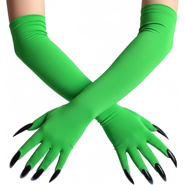 GREEFEI Schwarze Latex-Handschuhe mit Nägeln, Naturgummi-Handschuhe, handgefertigt, Unisex, Latex-Zubehör für Cosplay-Partys, Schwarz, Small Spielzeug