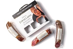 LA NEVERA ESPAÑOLA Finca Jarallana - Maletín de Lomo, Chorizo y Salchichón Ibérico - 400 g x 3 - Secado Natural y Curación Uniforme - Pack con Embutidos de Cerdo Ibérico