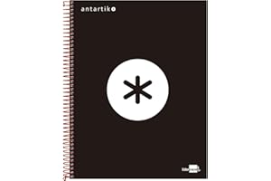 Cuaderno espiral liderpapel a4 micro antartik tapa forrada120h 100 gr cuadro 5mm 5 bandas 4 taladros color negro