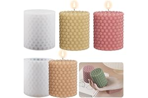 Bekecidi 2 PCS Bubble Candle Mould Silicone, Pillar Candle Moulds for Candle Making Epoxy Resin Moulds Cylinder Candle Molds for Making 3D Candles Soap Aromatherapy DIY Crafts Ornaments