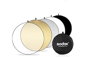 GODOX Riflettori pieghevoli per fotografia con custodia per il trasporto set per fotografia riflettore, diffusore di luce per studio (5in1 60cm)
