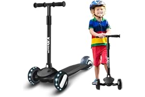 XJD Patinete niño Scooter Desmontable Manillar Ajustable con Cerradura de Dirección con LED Luces Carga Máxima 50kg Patinete de Tres Ruedas para Niños de 2 a 8 Años