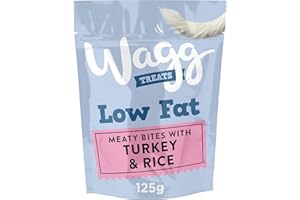 Wagg Low Fat Meaty Bites Turkey & Rice Dog Treats 125g (Pack of 7) - Oven Baked