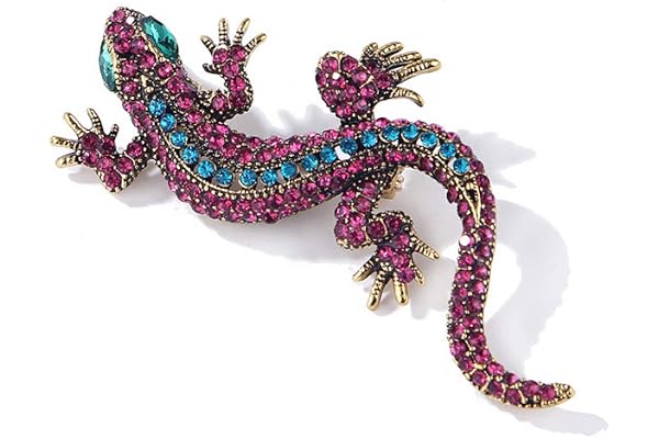 YAZILIND rétro Broche en épingle à Cheveux Broche lézard en Alliage Strass Hommes et Femmes vêtements Accessoires Corsage Bijoux