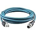 Lonlonty M12 to RJ45 Cat6 Industrial Ethernet Cable,Automation Systems Interconnect M12 4 Pin D Code Male to RJ45 Male Shielded Cable Assembly, 10Gbps Cat6 SFTP 26 AWG (9.8 ft)