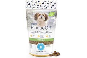 ProDen PlaqueOff Bocaditos Dentales con Sabor a Verduras para Perros 60 g – Ayudan a Eliminar el Sarro, Combaten el Mal Aliento y las Enfermedades de las Encías, y Promueven la Higiene Oral