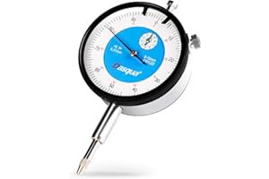 Dasqua Comparatore Centesimale 0-10mm - Indicatore Centesimale Calibro 0.01mm, Precisione Elevata, Comparatore Metrica Professionale con Coperchio Posteriore