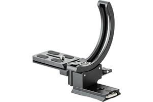 Fotopro Soporte vertical para cámara, soporte de lente de anillo de montaje de trípode, placa de montaje de collar giratoria de 1/4 para Sony, Nikon, Canon, Fuji, se adapta a placa para tipo Arca,