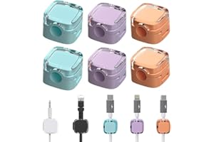 Enitmor Pack of 6 Magnetic Cable Clips, Charging Cable Magnetic Cable Organiser Storage Holder, Cable Holder, Self-Adhesive Cable Organiser for Desk (Blue & Purple & Orange)