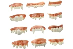 YFHUVB 12pcs Joke Teeth, Joke Teeth Adult, Funny Teeth, Billy Bob Teeth, Fake Teeth, Joke False Teeth Adult, Halloween Vampire Teeth for Aldult Halloween Masquerade Costume Party Favors