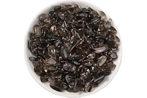 ERLIWAY Natural Smoky Quartz Tumbled Chips Crushed Crystal Stone, 7-9mm Polished Healing Crystal Chips Healing Reiki Crystal Jewelry Making Home Decoration
