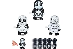 POPOYU 3 Pezzi Halloween Giocattoli di Carica, Mini Giocattolo da Caricare Halloween Gadget Regali,Halloween Giocattolo a Orologeria per Festa di Halloween Giochi di Salti Bambini,Bag Riempitivo