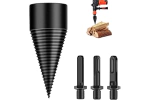 ACONDE Holzspalter Schraube Kegel, Spaltholzkegel, Bohrkegel Holzspalter mit 3 Bohrgriffe, 42mm