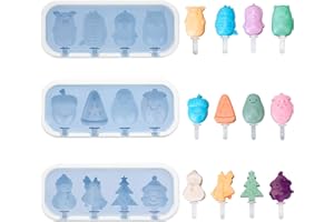 AIXMEET Eis Am Stiel Formen, Eisformen Silikon mit Deckel für Kinder Erwachsener, Enthält 18 Wiederverwendbare Eisstiele, BPA-frei (3 set).