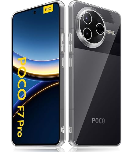 iVoler 3 in 1 Cover per Xiaomi Poco F7 PRO 5G con 2 Pezzi Pellicola Vetro Temperato, Trasparente Antiurto Custodia, Sottile Morbida in Silicone TPU