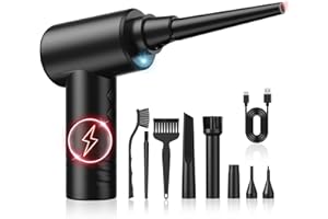 ANRUZON Bürstenloser Motor 150000RPM, Staubgebläse Elektrische Druckluftspray, 3-Gang Tastatur Reinigung Luftspray mit 7500mAh Akku für PC Reinigungsset, Laptop, Auto, sofa,Bürogeräte