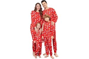 Craftsboys Christmas Pajamas for Family Matching Set, Soft Cute Holiday Xmas Pjs Sleepwear for Couples Men Women Plus Size