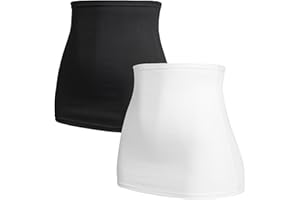 Herzmutter Bandeau abdominau Maternité pour Femme Enceinte - Lot de 2 Ceinture de Grossesse - Taille Haute - Chauffe-Reins - Extension de T-Shirt - 6300