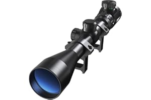 PINTY Lunette de Visée 3-9x40 Lunette Tactique avec Télémètre Optique Illuminée et Anneaux de Montage Picatinny Viseur Longue Portée 1/4 MOA pour Tir 5.56 Chasse 22lr BB Aérosoft Snipeur Noir