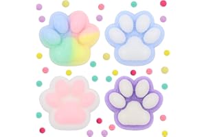 DHINCHANSAIB Jouet Squishy Patte de Chat, 4 PCS Jouet Patte de Chat, Silicone Squeeze Patte de Chat, Fidget Toys pour Relaxation détente, Jouets Anti-Stress Kawaii pour Enfants et Adultes Relaxation Jouet