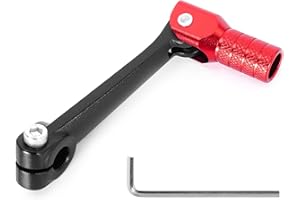 WATODAY CNC Gear Shift Lever Folding Shifter Lever with L-Wrench for Kayo T2 T4 T4L TTR 125 Zonshen 250cc ATV Dirt Bike Pit Bike - 6061 Aviation Aluminum Black-Red
