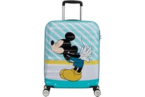 AMERICAN TOURISTER American Tourist Wavebreaker Disney - Spinner S, Bagaż Dziecięcy, 55 cm, 36 L, wielokolorowy (Mickey Blue Kiss)