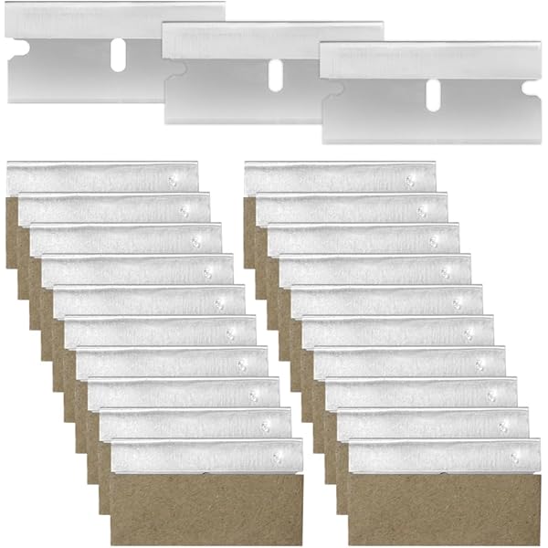 100 Lame Di Ricambio Per Raschietto - Acciaio Inox, Doppio Taglio, 4x1.9cm, Per Pulizie Vetro E Ceramica - Foto 5