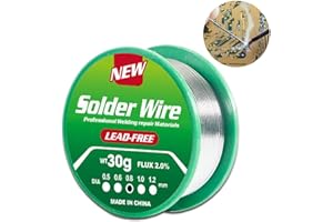 ZILZUFA Stagno per Saldare Elettronica, Filo a Saldare Senza Piombo, Filo di Saldatura a Nucleo di Colofonia, Solder Wire con Flussante, Sn99.3/Cu0.7, 30g/0,8mm per Saldatura Elettrica Riparazione