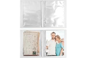 VYLRO 2 Pezzi 48 Pagine 10 x 15 cm A6 Album Fotografico Trasparente Formato, Buste Trasparenti Per Cartoline, Raccoglitore Per Adesivi Trasparenti, A6 Foto Maniche, Per Cartoline, Fotos