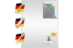 SUNCE24 Tessuto oscurante protezione solare al 100%, pellicola con rivestimento termico, al metro, per finestre e lucernari, colore bianco perlato con ventose