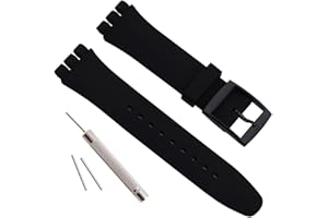 GreenOlive Cinturino di ricambio in silicone per orologio, impermeabile, 17 mm, 19 mm, 20 mm, 17 mm, 19 mm