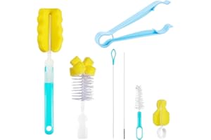 DNGH Flaschenbürste Baby Flaschenreiniger Bürste Flaschenbürsten Flaschen Brush Baby Bottle Brushes Sponge mit Schnullerbürste mit Schlauchbürste Reinigungsbürste für Schnuller Strohhalme Flaschen