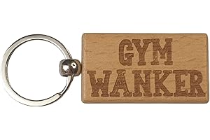 Decalarama Gym Keyring Gift - Gym Wanker - Cute Engraved Wooden Motorhome Key Fob Fun Novelty Nice Custom Present