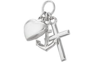 NKlaus 14mm Glaube Liebe Hoffnung aus 925 Sterlin Silber oder 333,585 Gelb Gold und 333 Weiß Gold Kettenanhänger