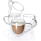 ARVALE 4 Adet 250 ml &Ccedil;ift Cidarlı Kahve Kupası Bardak