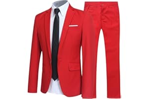 Allthemen Abiti da Uomo 2 Pezzi Suit Slim Fit Wedding Dinner Tuxedo Abiti per Uomo Business Casual Giacca e Pantaloni 10 Colori Disponibili