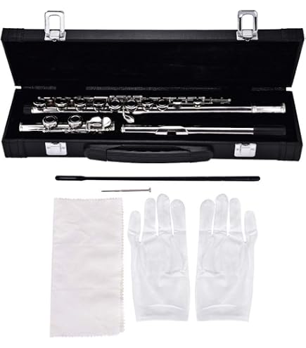 Flûte Traversière SYMPHONIE WESTERWALD Plaquée Or - Avec Mécanisme Mi - Étui Rigide Et Accessoires - Pour Débutants Et Avancés - 12