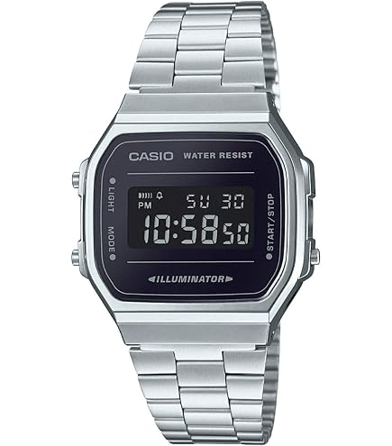 Casio Orologio Vintage Unisex A168WEM-2BEF: Quarzo, Cassa 38.6mm, Quadrante Blu Digitale E Cinturino In Metallo Argento - 2