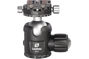 Leofoto - Testa del treppiede NB-40 con piastra di rilascio rapido NP-50 - Capacità di carico: 25 kg - Doppia funzione panoramica - NB-40+NP-50