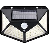100 LED'li G&uuml;neş Enerjili Solar Duvar Apliği - 1200 L&uuml;men Hareket Sens&ouml;rl&uuml; 3 Modlu Bah&ccedil;e Aydınlatması, Duvar Armat&uuml;r&uuml; IP65 Su
