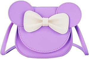 AioTio Lindo Bolso de Hombro con Lazo para Niñas Pequeñas, Bolso de Hombro de PU para Niños, Niñas y Niños Pequeños