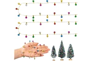 WISHSTAR 2pc Wichtel Lichterkette Miniatur, Wichtel Zubehör Weihnachten, puppenhaus zubehör Möbel, Wichtelhaus mini Lichterkette, Wichtelzubehör Weihnachtsdeko für Kinder Geschenk